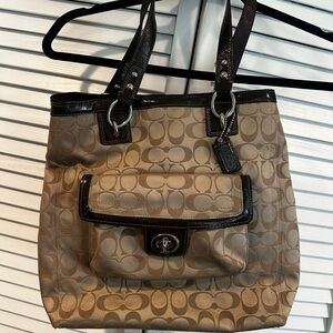 Coach Brown Signature Tote Bag